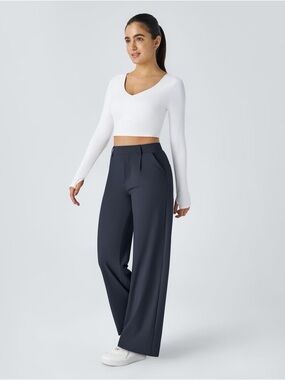 Halara Flex™ DayStretch High Waisted Pocket Straight Leg Work Pants in Black